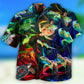 Neon Turtle Amazing Flash Hawaiian Shirt Design Detail For Sunny Adventures And Casual Wear