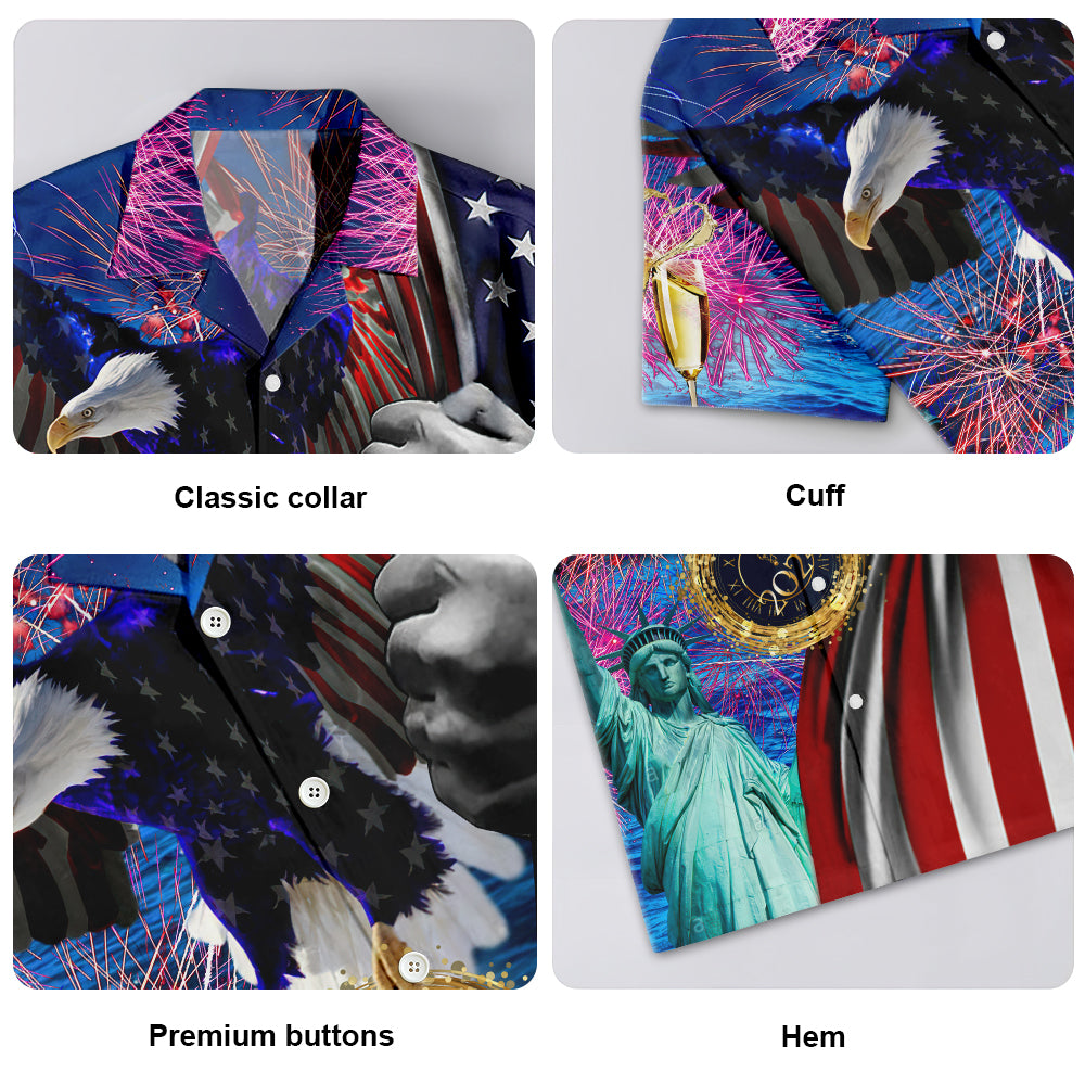 Vintage New American Christmas Celebration Hawaiian Shirt Design View For Casual Summer Styling