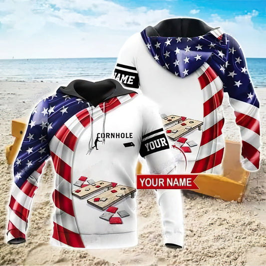 American Cornhole Personalized Hoodie For Everyday Streetwear Seasonal Travel And Gift Giving