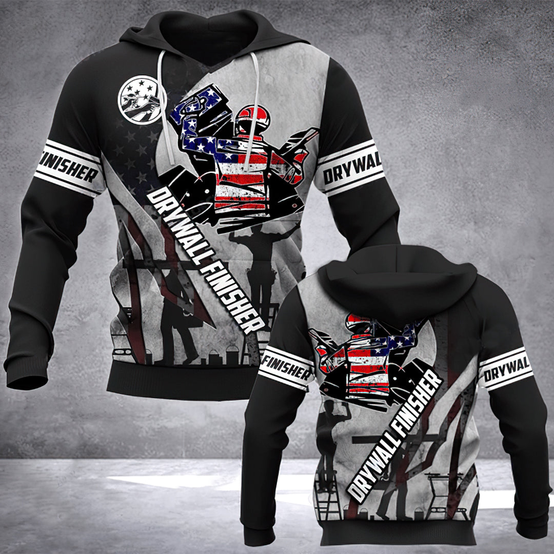 American Drywall Finisher Hoodie For Weekend Adventures Casual Style And Relaxed Comfort
