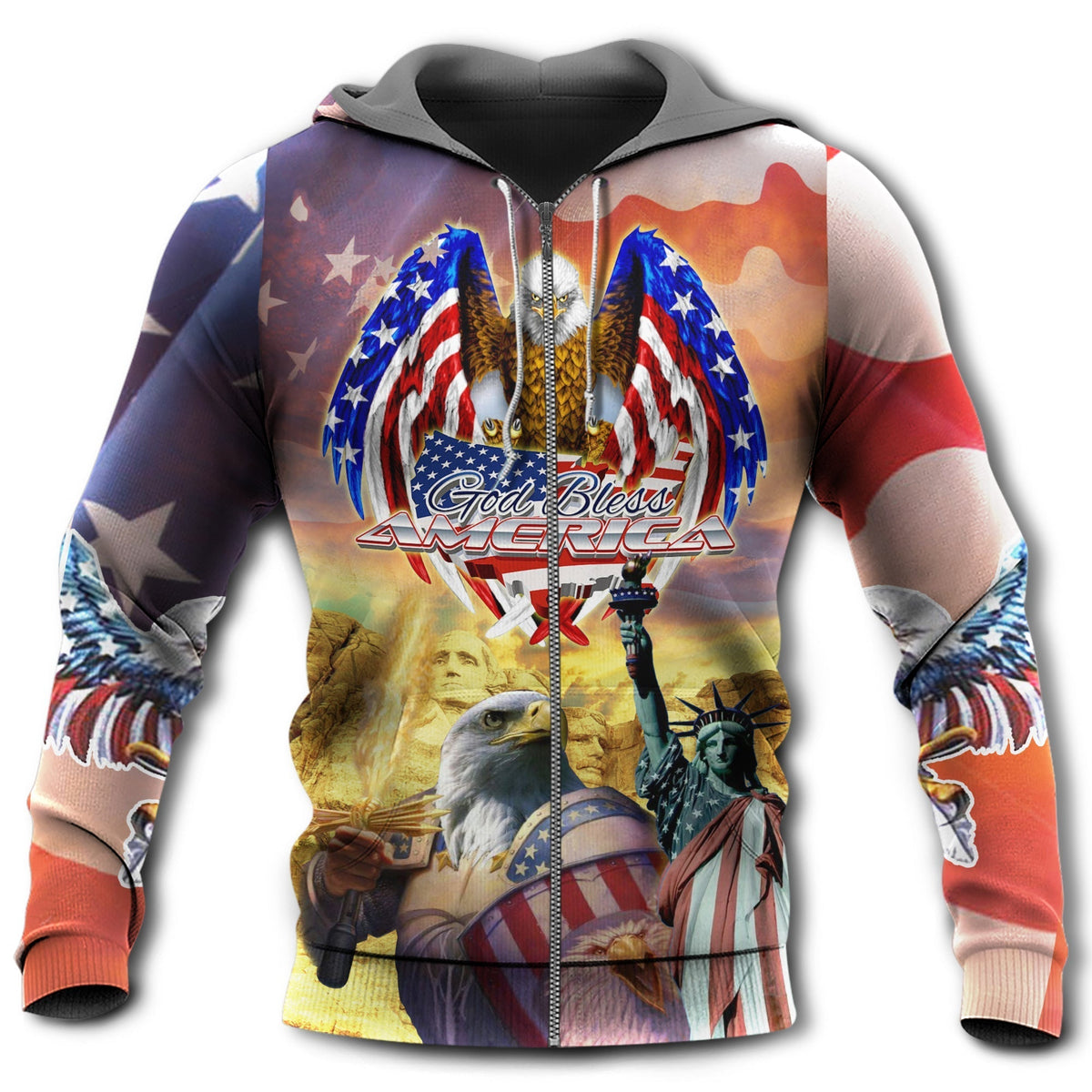 American Eagle Patriotic Blessing Hoodie For Meaningful Everyday Wear Community Outings And Gifting