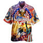 Patriotic American Eagle Hawaiian Shirt For Tropical Holidays Resort Trips And Everyday Summer Style