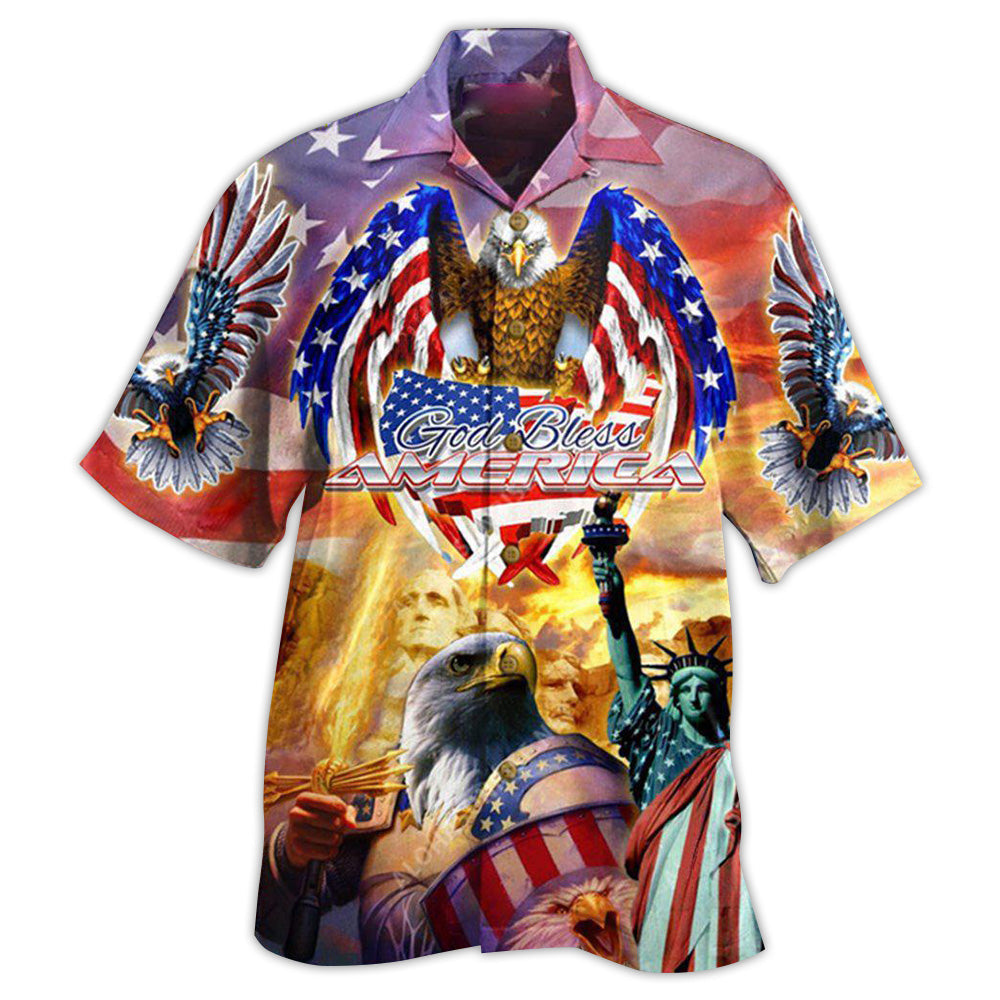 Patriotic American Eagle Hawaiian Shirt For Tropical Holidays Resort Trips And Everyday Summer Style