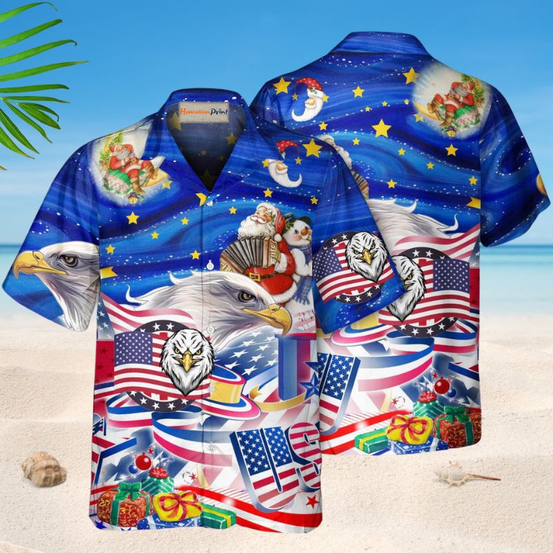 American Eagle Victory Hawaiian Shirt For Patriotic Events, Summer Travel, And Casual Outdoor Wear
