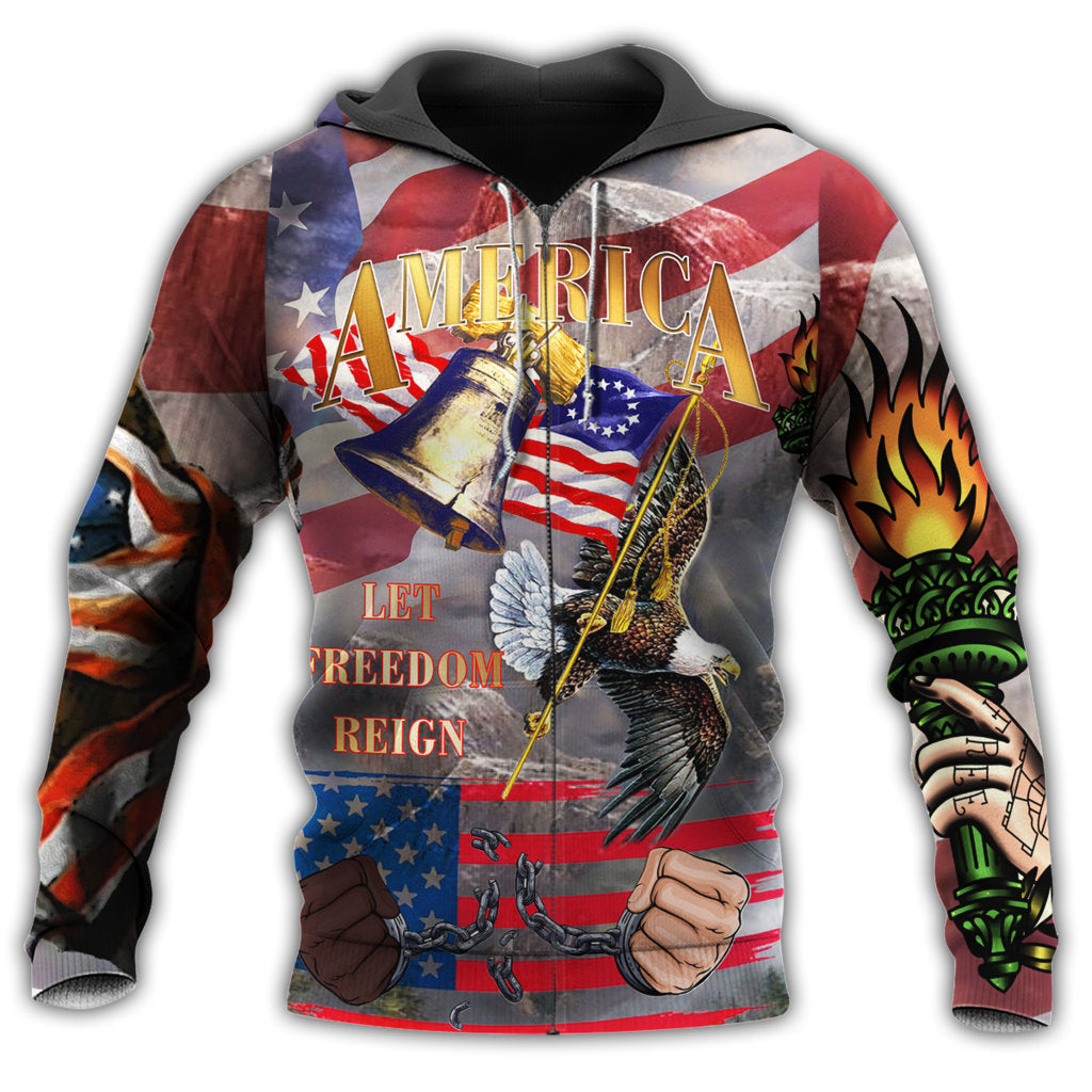 America Freedom Reigns Flag Hoodie For Everyday Streetwear Seasonal Travel And Gift Giving