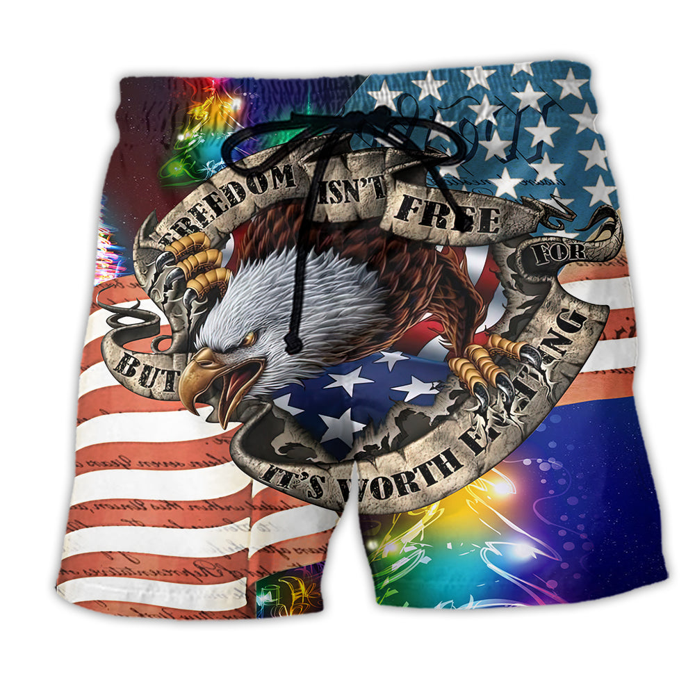 Christmas Americana Eagle Beach Shorts For Holiday Cruises And Weekend Casual Style