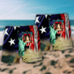 Patriotic America Beach Shorts Pattern Detail For Weekend Travel And Distinctive Seasonal Style