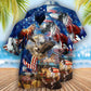 Patriotic Horse Hawaiian Shirt With All Over Print For Island Vacation Beach Days And Thoughtful Gifting