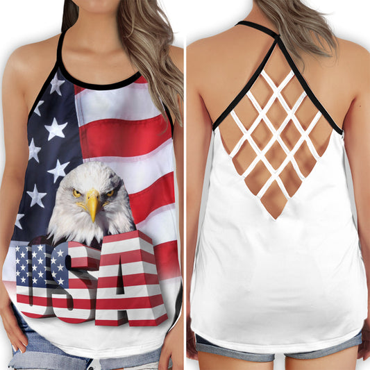 USA Independence Day Happy Hollow Tank Top For Yoga Workouts And Casual Wear