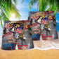 America Let Freedom Reign Hawaiian Print Beach Shorts For Patriotic Summer Events