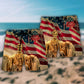 America Freedom Beach Shorts Pattern Detail For Weekend Travel And Easy Warm Weather Wear