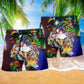 Christmas Americana Eagle Beach Shorts Pattern Detail For Resort Wear And Bright Seasonal Outfits