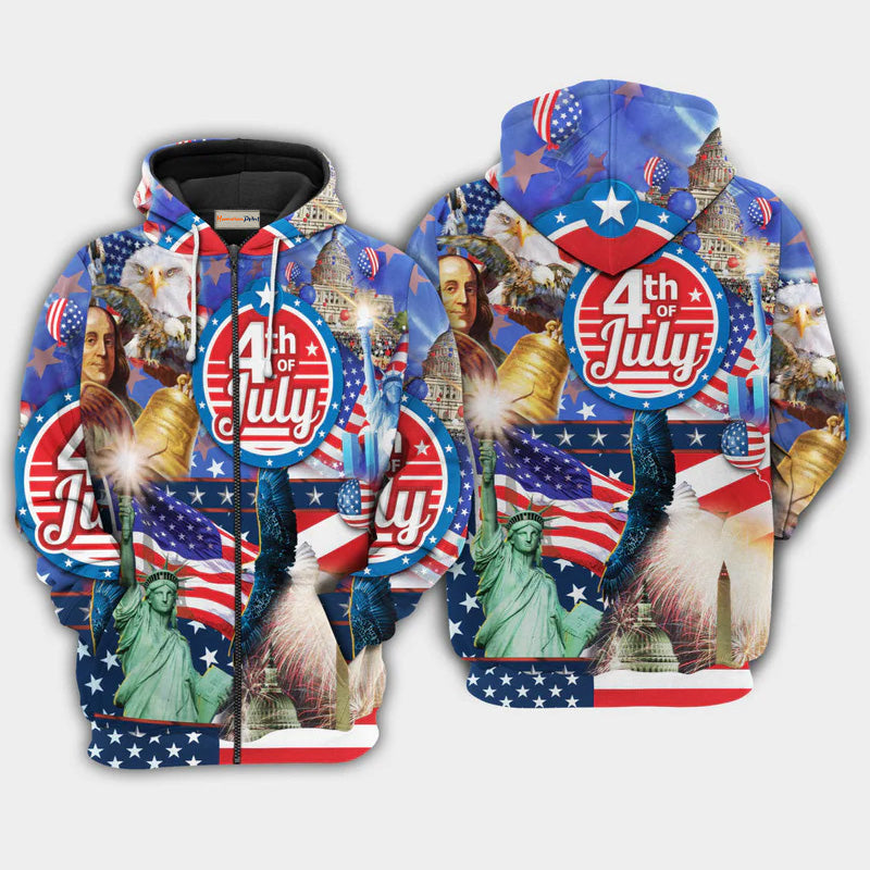 America Love July Patriotic Hoodie For Casual Activities Seasonal Outings And Gift Ideas