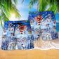 Christmas Humor America Beach Shorts Pattern View For Relaxed Vacation Styling