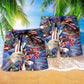 America My Heat Beats True To My Country Beach Shorts For Patriotic Summer Events