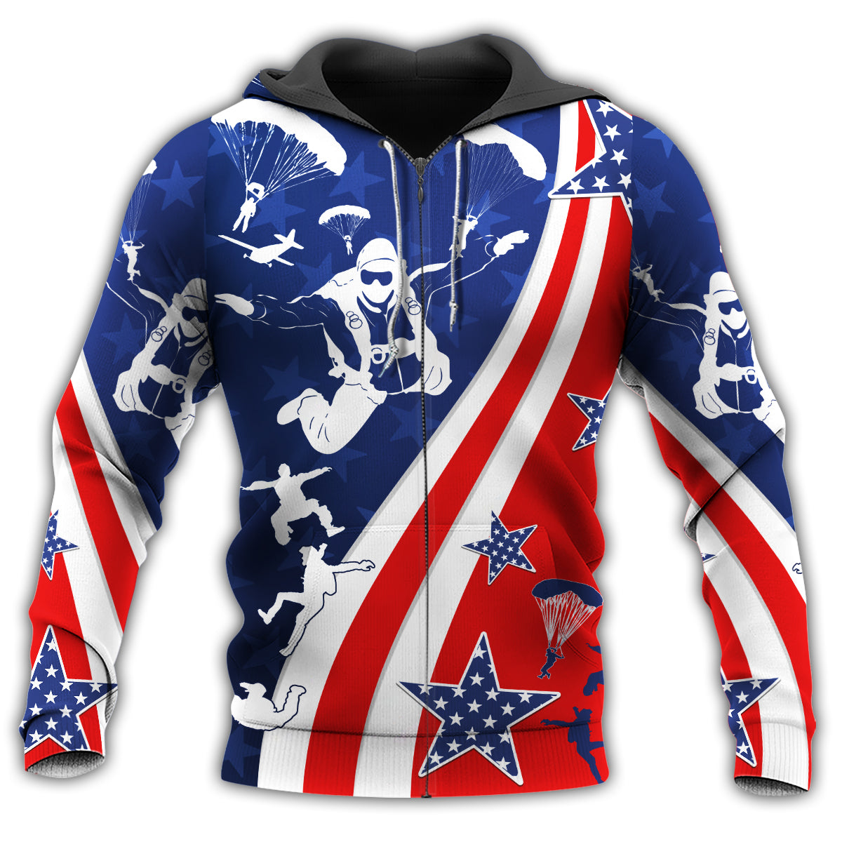 America Parachute Jump Adventure Hoodie For Casual Street Style Travel And Daily Comfort