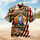 Vintage Skull Artwork Hawaiian Shirt Fabric Pattern Detail For Vacation Style