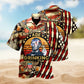Vintage Skull Artwork Hawaiian Shirt Button Front Artwork For Weekend Trips