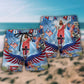 Faith Patriot Eagle America Beach Shorts Pattern Detail For Casual Outings And Relaxed Holiday Style