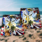 Firefighter America Pride Freedom Beach Shorts Pattern Detail For Cruise Vacations And Laid Back Daily Wear