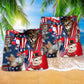 America Proud To Be An Cat Hawaiian Print Beach Shorts For Outdoor Gatherings And Comfort