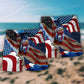 Patriotic Eagle American Spirit Beach Shorts Pattern View For Coastal Holidays And Casual Activities
