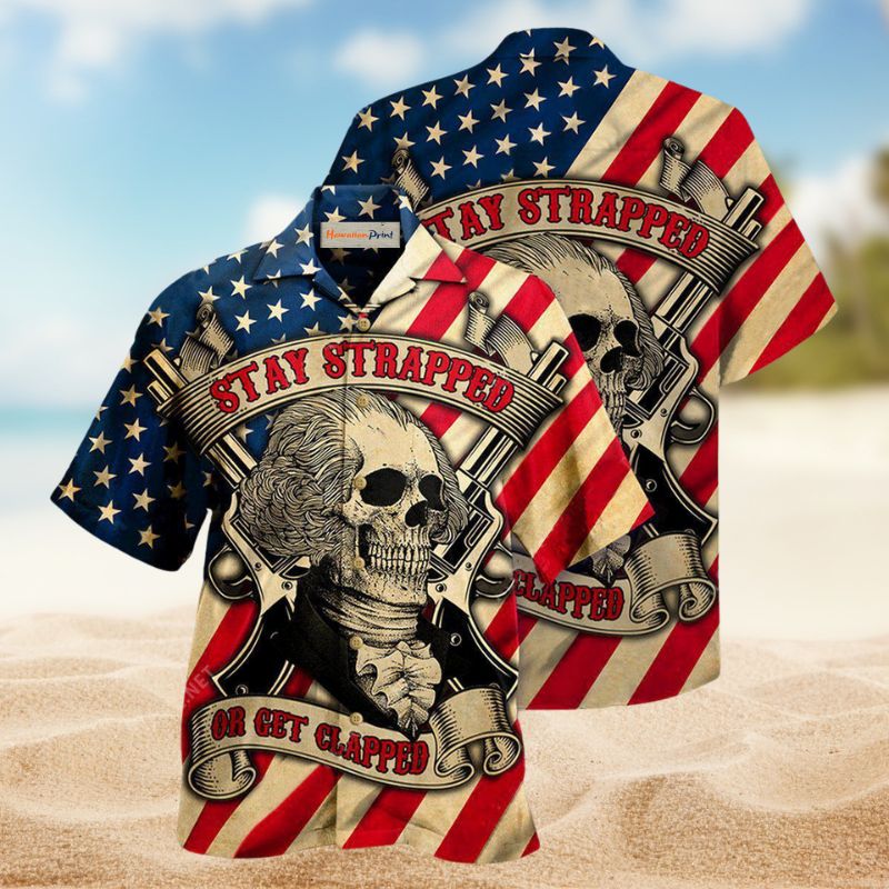 American Stay Strapped Clapped Hawaiian Shirt For Summer Celebrations, Resort Days, And Relaxed Everyday Wear