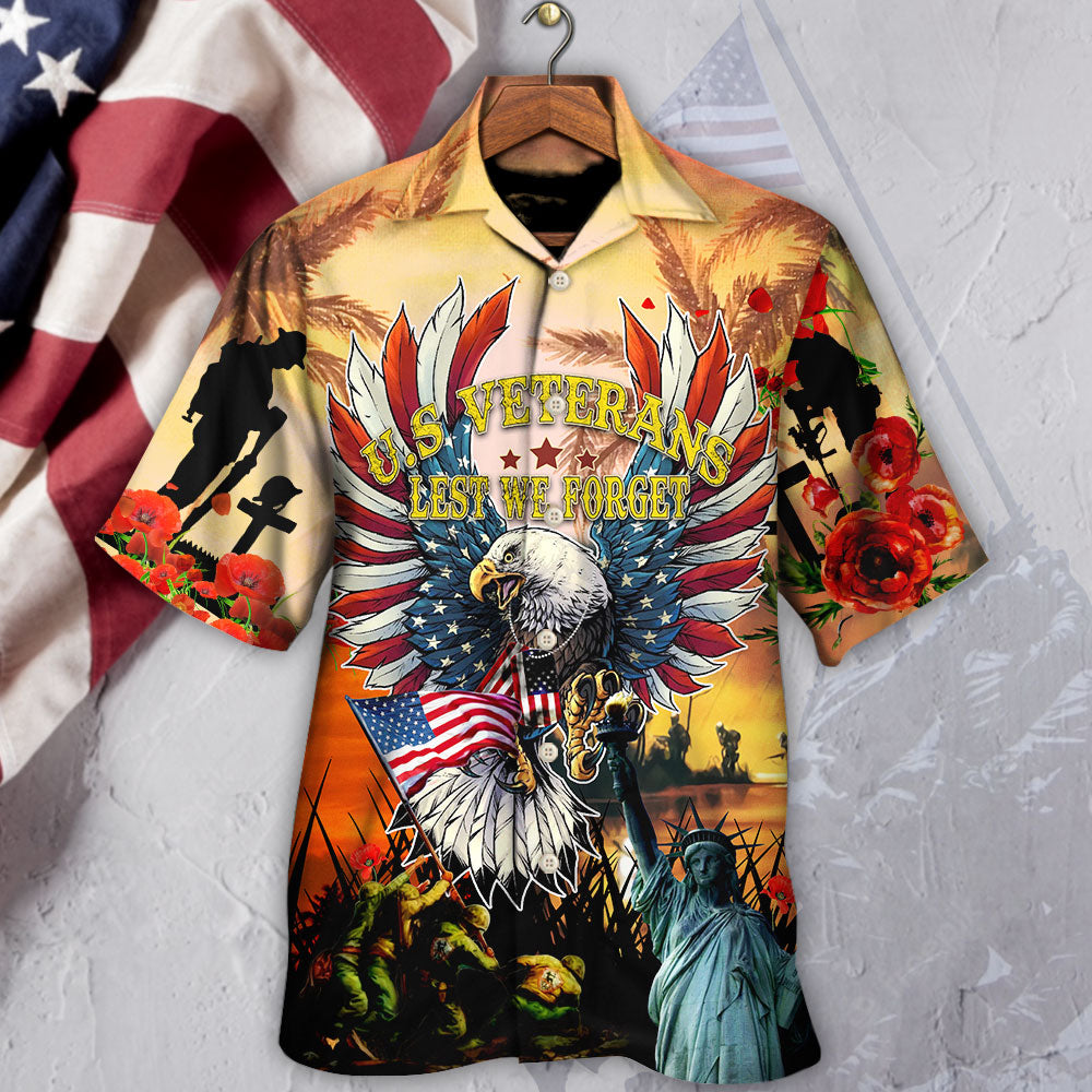 Veteran American Veterans Sunset Hawaiian Shirt Design Detail For Beach Days And Holiday Travel