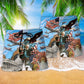 America War Peace Beach Shorts Pattern Detail For Weekend Travel And Relaxed Holiday Style
