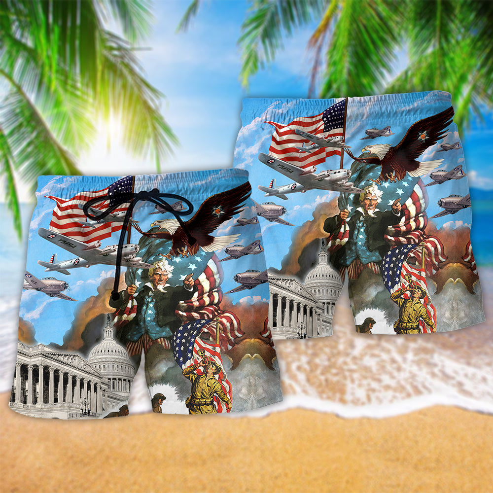America War Peace Beach Shorts Pattern Detail For Weekend Travel And Relaxed Holiday Style