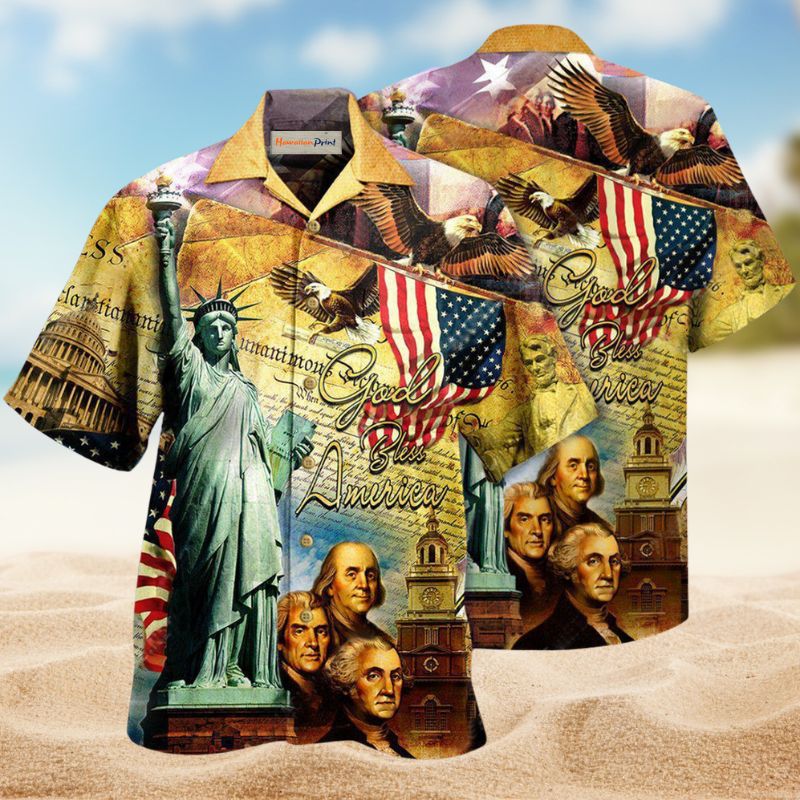 American Patriot Hawaiian Shirt For Tropical Holidays, Outdoor Gatherings, And Everyday Comfort