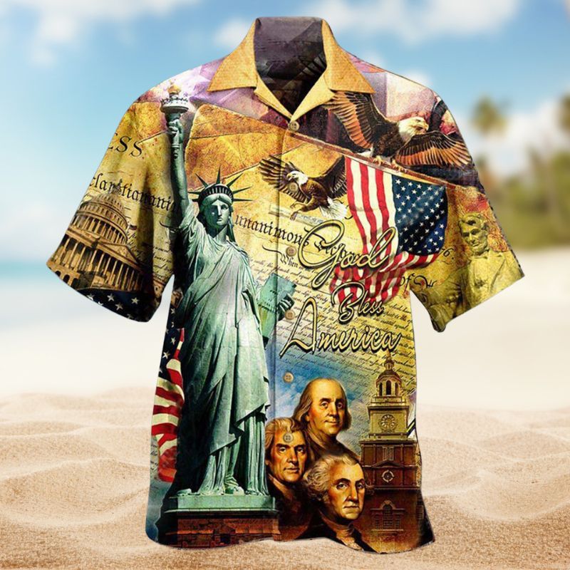 American Patriot Hawaiian Shirt For Tropical Holidays, Outdoor Gatherings, And Everyday Comfort