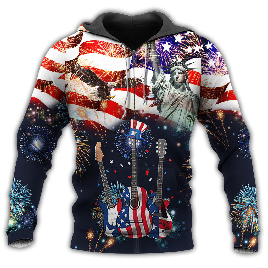 America Guitar Liberty Hoodie For Festival Outfits Music Events And Relaxed Daily Style