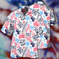 American Creative Independence Design Hawaiian Shirt For Resort Trips, Coastal Parties, And Warm Weather Style