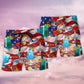 Cocktail Independence Day Party Beach Shorts Print Detail For Beach Activities And Vacation Wear