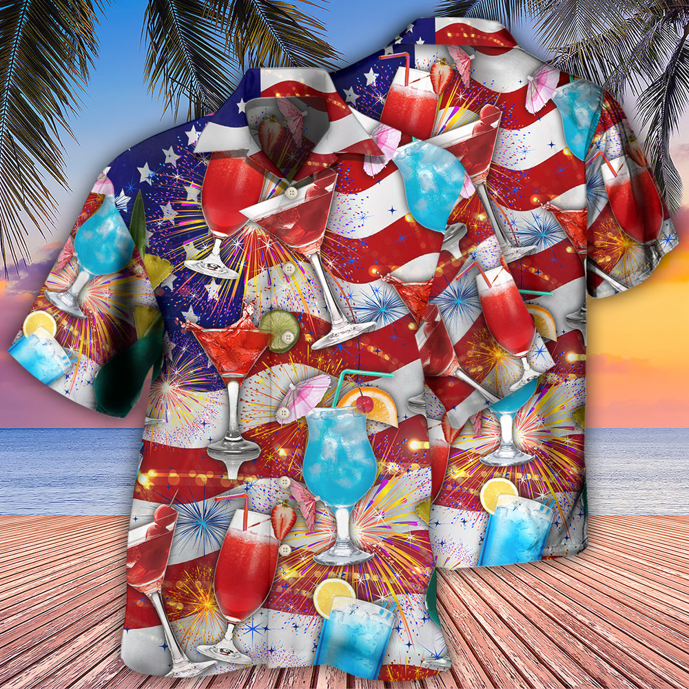 Cocktail Independence Day American Celebration Hawaiian Shirt For Warm Weather Adventures And Everyday Comfort