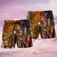 Cowboy Patriotic Independence Day Beach Shorts Pattern View For Coastal Holidays And Casual Activities