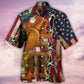Cowboy Independence Day American Patriotism Hawaiian Shirt For Beach Parties And Weekend Getaways