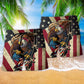 Americana Eagle Flag Beach Shorts Pattern Detail For Tropical Escapes And Bright Seasonal Outfits