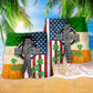 American Flag Celtic Cross Irish Saint Patrick's Beach Shorts For Independence Day Vacation Wear