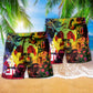 American Football Santa Celebration Beach Shorts Artwork Detail For Casual Warm Weather Outfits
