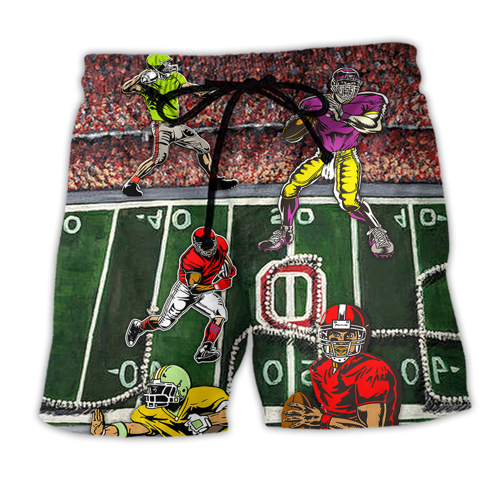 American Football Dark Beach Shorts Design Detail For Resort And Beach Day Style