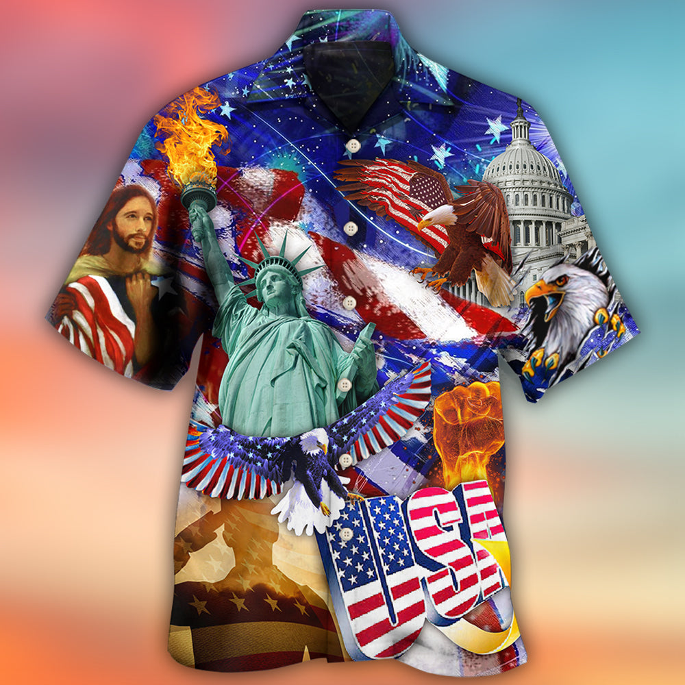 American Independence Day Hawaiian Shirt For Beach Parties And Weekend Getaways