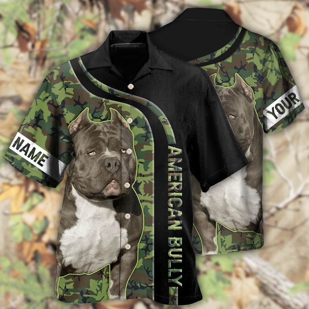 American Bully Camo Personalized Hawaiian Shirt Pattern View For Lightweight Everyday Style