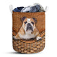 Small Size American Bulldog Rattan Texture Laundry Basket For Bathroom Bedroom Storage