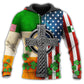 Irish American Flag Celtic Cross Hoodie For Church Events Travel Days And Comfortable Daily Style