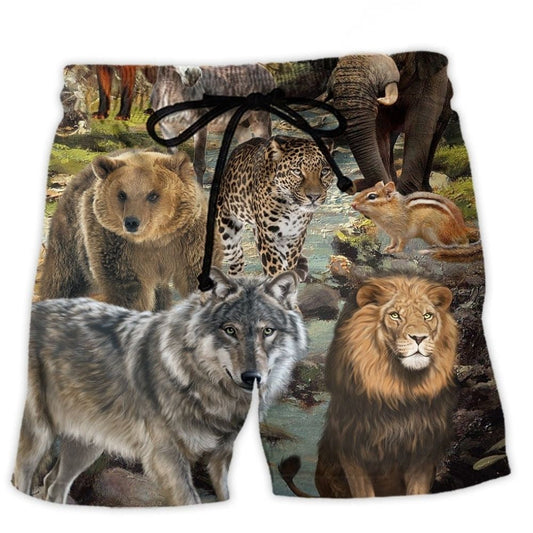 Animal Lover Beauty Of Animals Beach Shorts Design View For Summer Events And Coastal Getaways