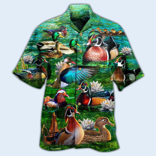 Duck Hawaiian Shirt Artwork View For Coastal Escapes And Resort Style