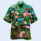 Green Duck Hawaiian Shirt Artwork Detail For Tropical Trips And Casual Outings