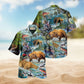 Amazing Salmon Hunting With Bear Hawaiian Shirt For Summer Vacation Beach Travel And Relaxed Casual Wear